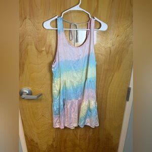 Multicolor Sleeveless Tie-Dye Dress